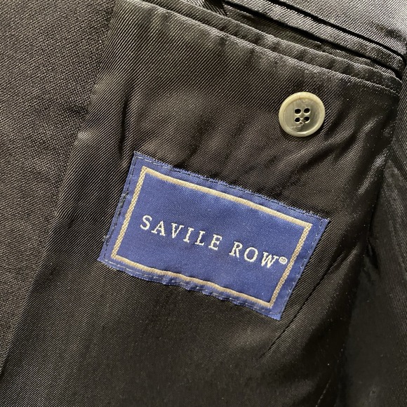 Savile Row Wool Sports Jacket 42R‎ Suit Blazer 2 Button Dark Navy Blue - Picture 2 of 13